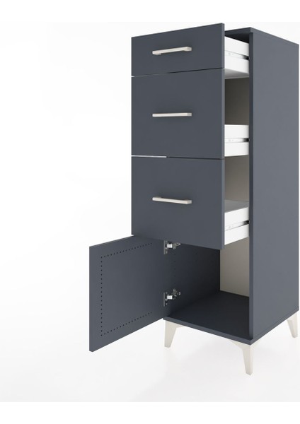 Hyperion Dolap 3 Çekmeceli Tek Kapaklı 44X44X134 Antrasit-Antrasit fırsatları