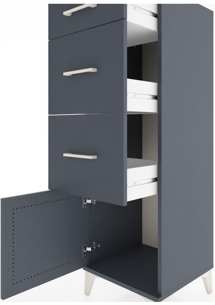 Hyperion Dolap 3 Çekmeceli Tek Kapaklı 44X44X134 Antrasit-Antrasit indirimleri