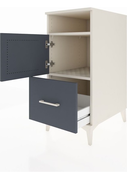 Kronos Komodin 2 Raflı Tek Çekmeceli Tek Kapaklı 44X59X96 Aytaşı-Antrasit fırsatları