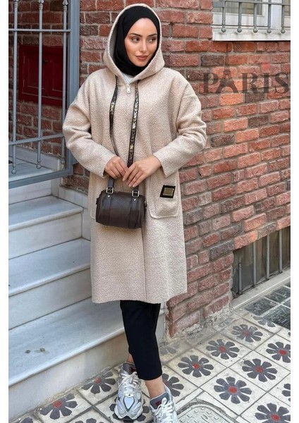 Fermuarlı Çift Cepli Buklet Kaban modelleri