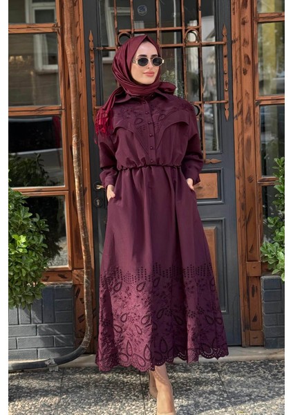 Elbise 2502-5023 Bordo