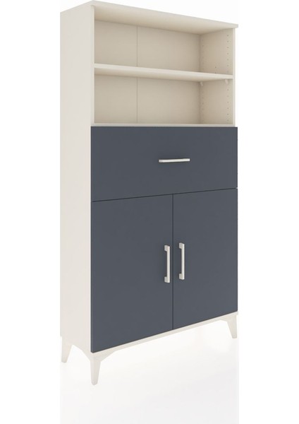 Arges Dolap 3 Raflı Tek Çekmeceli 2 Kapaklı 88X30X163 Aytaşı-Antrasit fiyatları