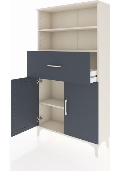 Arges Dolap 3 Raflı Tek Çekmeceli 2 Kapaklı 88X30X163 Aytaşı-Antrasit fırsatları