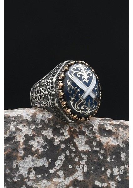 Hz. Ali'nin Kılıcı Zülfikar Mineli 925 Ayar Gümüş Erkek Yüzüğü 902339 fırsatları