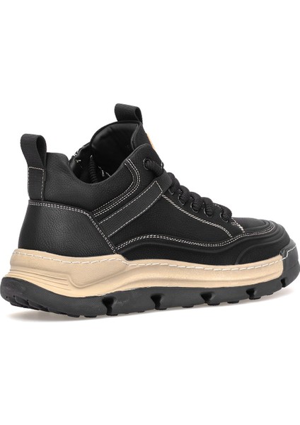 152-22203 Erkek Hakiki Deri Sneaker Bot Siyah fırsatları