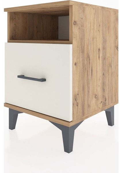 Hyperion Komodin Tek Raflı Tek Çekmeceli 44X44X64 Çam-Aytaşı modelleri