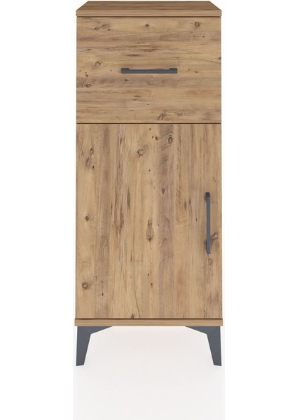 Arges Komodin Tek Raflı Tek Çekmeceli Tek Kapaklı 44X30X106 Çam-Çam