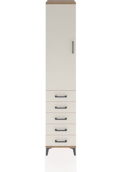 Hyperion Dolap 3 Raflı 5 Çekmeceli Tek Kapaklı 44X44X221 Çam-Aytaşı