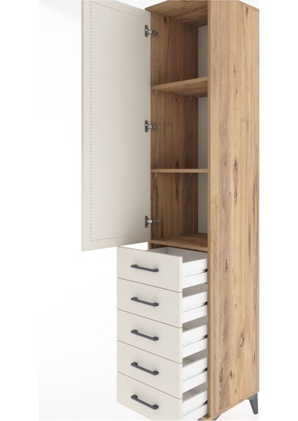 Hyperion Dolap 3 Raflı 5 Çekmeceli Tek Kapaklı 44X44X221 Çam-Aytaşı indirimleri