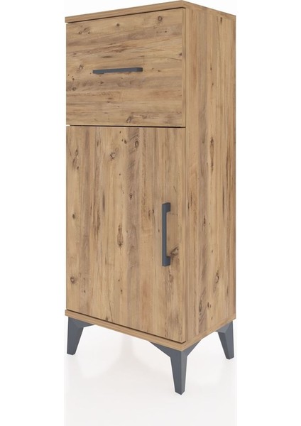 Arges Komodin Tek Raflı Tek Çekmeceli Tek Kapaklı 44X30X106 Çam-Çam modelleri