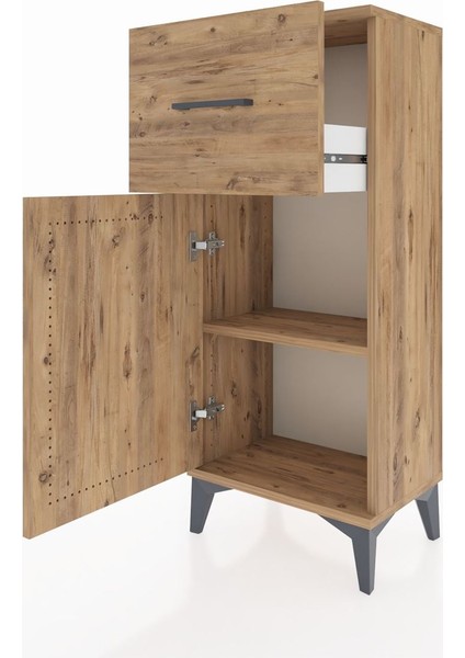 Arges Komodin Tek Raflı Tek Çekmeceli Tek Kapaklı 44X30X106 Çam-Çam fırsatları