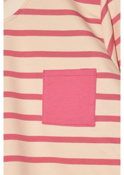 Kız Çocuk Çizgili Supreme Kumaş Cep Detaylı Paça Ribanalı Takım - 1039698 fiyatları