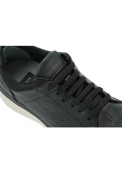 Hakiki Deri Siyah Casual Spor Erkek Ayakkabı - Eva Taban 242010