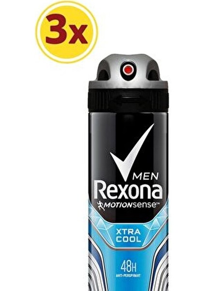 Men Xtra Cool Antiperspirant Deodorant Sprey 150 ml 3'lü Paket 48 Saat Koruma