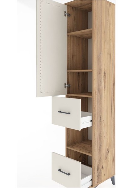 Hyperion Dolap 4 Raflı 2 Çekmeceli Tek Kapaklı 44X44X221 Çam-Aytaşı indirimleri