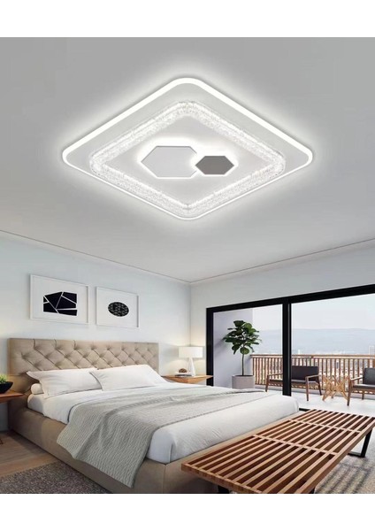 A03 Plafonyer LED Avize 3 Renk Işık Modlu (Beyaz / Sarı / Gün Işığı)