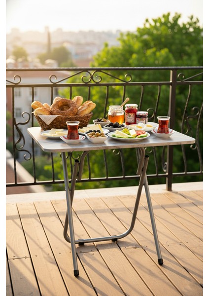 Katlanır Metal Ayaklı Demonte Mutfak Oyun Bahçe Masası