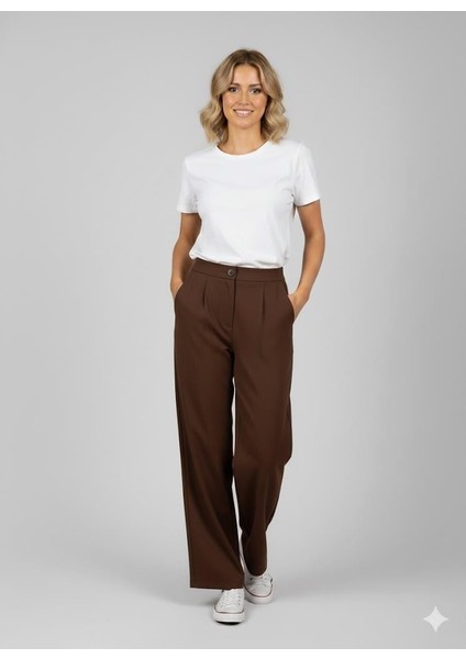 Kadın Palazzo Pantolon M1732 Kahve