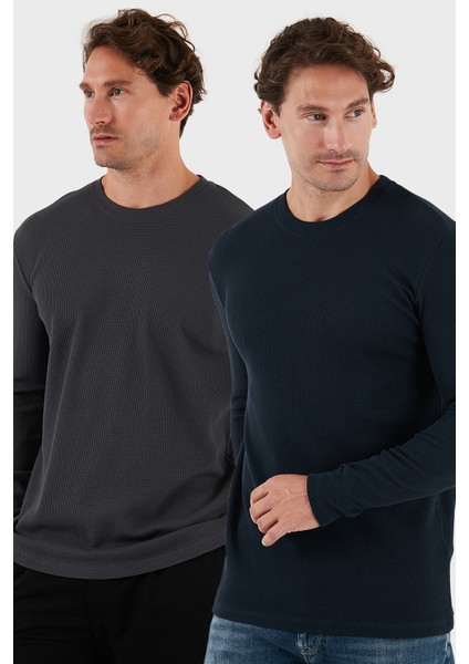 Pamuklu Bisiklet Yaka Slim Fit Basic Sweat Erkek Sweat 5905073S2