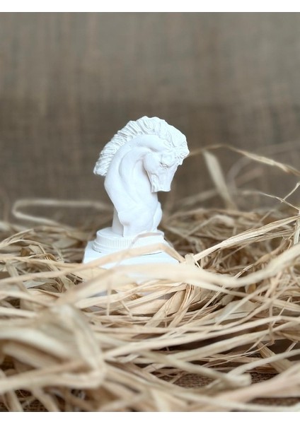 Satranç Atı Minimalist Dekoratif Büst Heykel, Beyaz Renk Yüksek Kaliteli Malzeme Minimalist Dekoratif El Yapımı At Heykeli, Hediyelik Dekoratif Heykel, Ev Dekoru, Masa Dekoru, Öğretmenler Günü