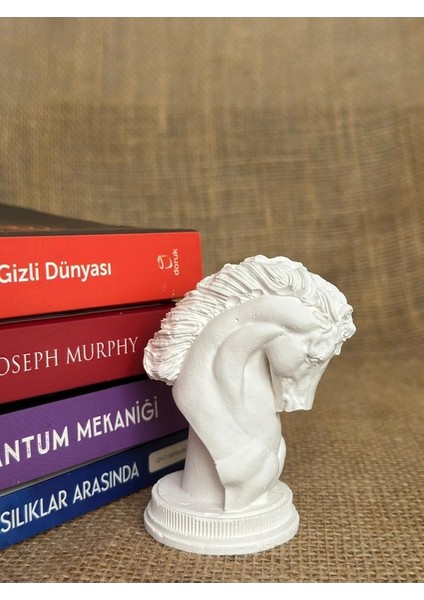 Satranç Atı Minimalist Dekoratif Büst Heykel, Beyaz Renk Yüksek Kaliteli Malzeme Minimalist Dekoratif El Yapımı At Heykeli, Hediyelik Dekoratif Heykel, Ev Dekoru, Masa Dekoru, Öğretmenler Günü