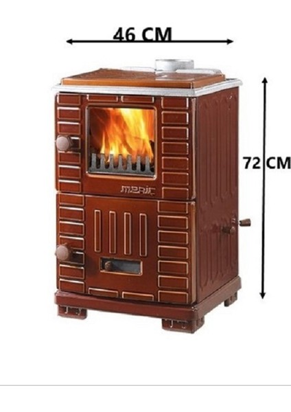 Soba Geniş Camlı Döküm Hazneli Soba Odun Sobası Kömür Sobası Yüksek Isı ve Dayanıklılık