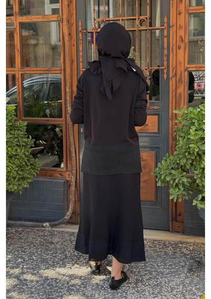 Nurcan Çetin Triko Etekli Takım NR159 Siyah fırsatları