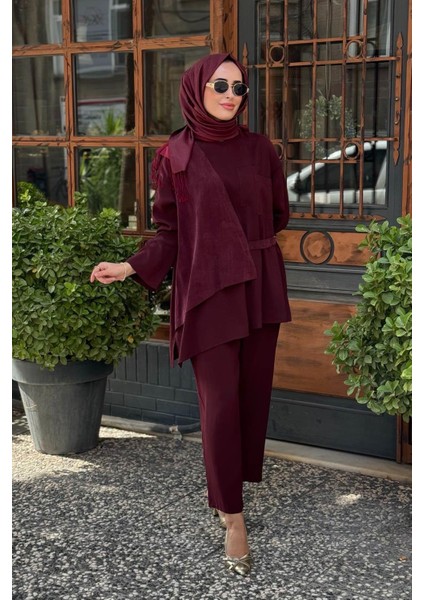 Almarwah Pantolonlu Takım 202933 Bordo