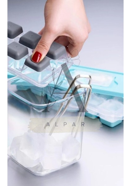 4 Adet 12 Bölmeli Silikon Kapaklı Buz Kalıbı Bas Parmak Buz Kalıbı Içecek Buzu modelleri