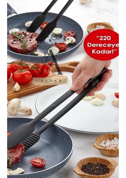 4 Adet Lüks Servis ve Izgara Maşası Yanmaz Yapışmaz Sert Izgara Maşası 220C Dayanıklı fiyatları