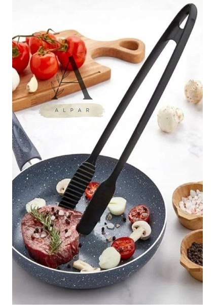 4 Adet Lüks Servis ve Izgara Maşası Yanmaz Yapışmaz Sert Izgara Maşası 220C Dayanıklı fırsatları