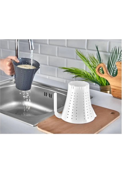 Kulplu Pirinç Süzgeci Pratik Mutfak Gereçleri Pratik Süzgeç KP-153