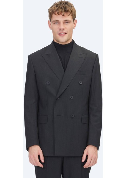 Siyah Mikro Modern Fit Takım Elbise