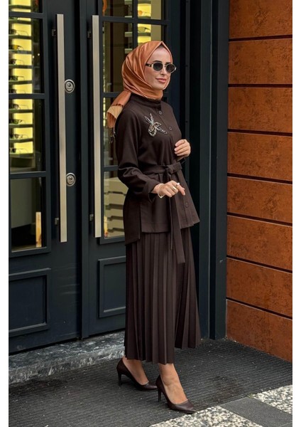 Nurcan Çetin Etekli Takım 25556 Kahve fiyatları