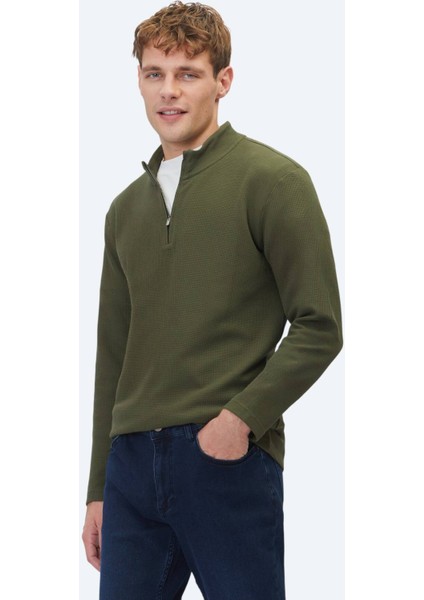 Haki Fitilli Bisiklet Yaka T-Shirt modelleri