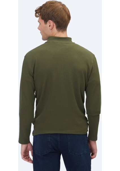 Haki Fitilli Bisiklet Yaka T-Shirt indirimleri