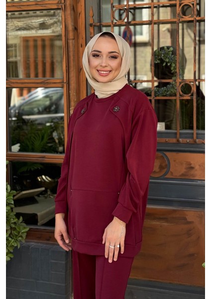 Pantolonlu Takım W-6947 Bordo modelleri