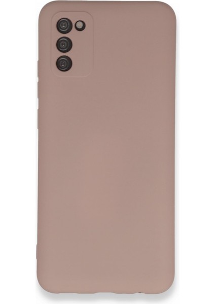 Samsung Galaxy A03S Kılıf Içi Kadife Kaplı Nano Silikon Kapak - Pudra