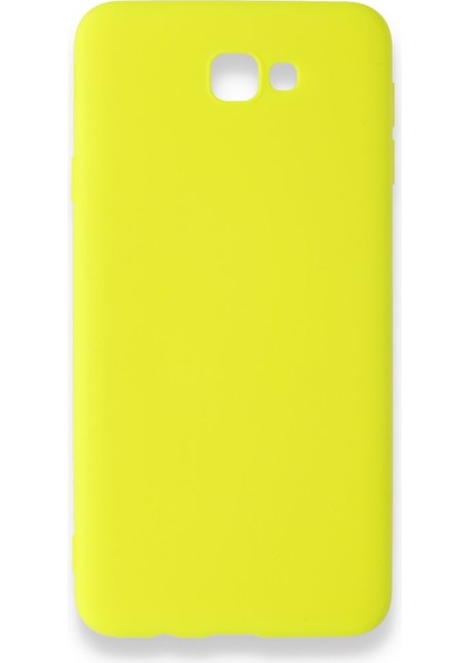 Samsung Galaxy J7 Prime Kılıf Içi Kadife Kaplı Nano Silikon Kapak - Sarı