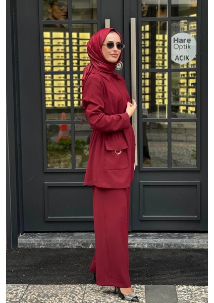 Jamıla Sarah Buket Pantolonlu Takım FW26-9202 Bordo fiyatları