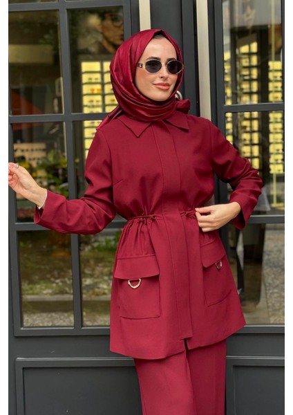 Jamıla Sarah Buket Pantolonlu Takım FW26-9202 Bordo modelleri