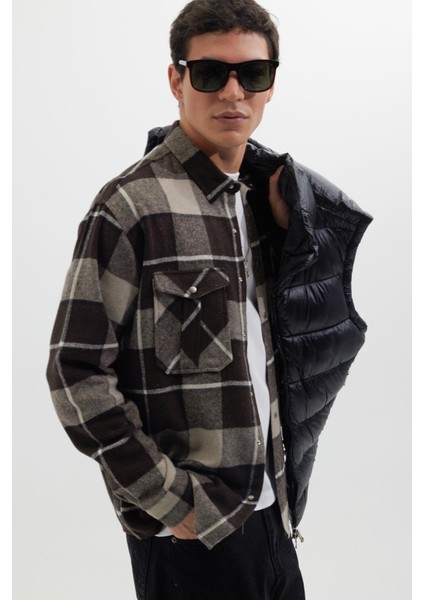 Erkek Relax Fit Rahat Kesim Oduncu Çift Cep Düğmeli Kareli Kışlık Gömlek fiyatları