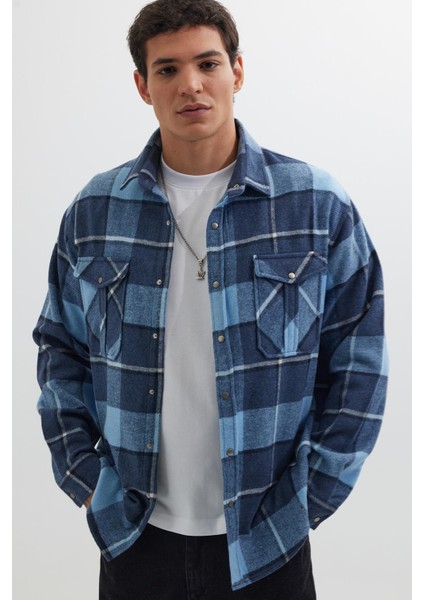 Erkek Relax Fit Rahat Kesim Oduncu Çift Cep Düğmeli Kareli Kışlık Gömlek fiyatları