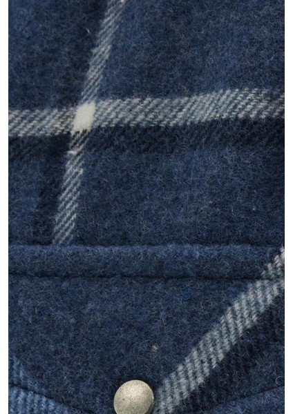 Erkek Relax Fit Rahat Kesim Oduncu Çift Cep Düğmeli Kareli Kışlık Gömlek