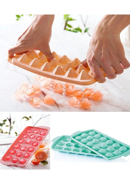 4 Adet 18 Bölmeli Kapaklı Elmas Buz Şekilli Buz Kalıbı Plastik Pratik Buz Kalıbı Buzluk Lüks Buz fiyatları