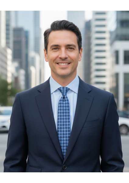 Mavi Lacivert Geometrik Desenli 8 cm Genişlikte Klasik Kravat fırsatları