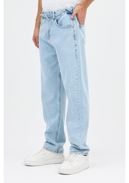 Reax 896 Beli Lastikli Ipli Baggy Bol Kesim Kot Pantolon