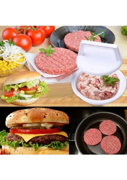 2 Adet Hamburger Köftesi Kalıbı Burger Kalıbı Hamburger Köfte Press Kalıbı Şekillendirici Kalıp