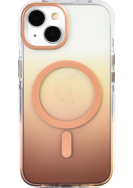 iPhone 13 Renk Geçişli Şeffaf Sert Toros Premium Magsafeli Kapak
