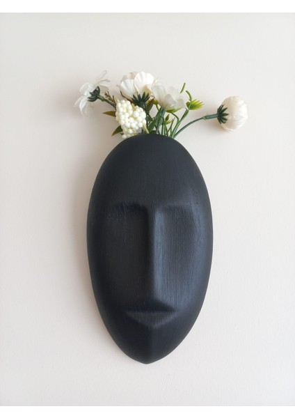 Dekoratif Mask Duvar Vazosu, Duvar Dekoru ,heykel Duvar Süsü,siyah modelleri